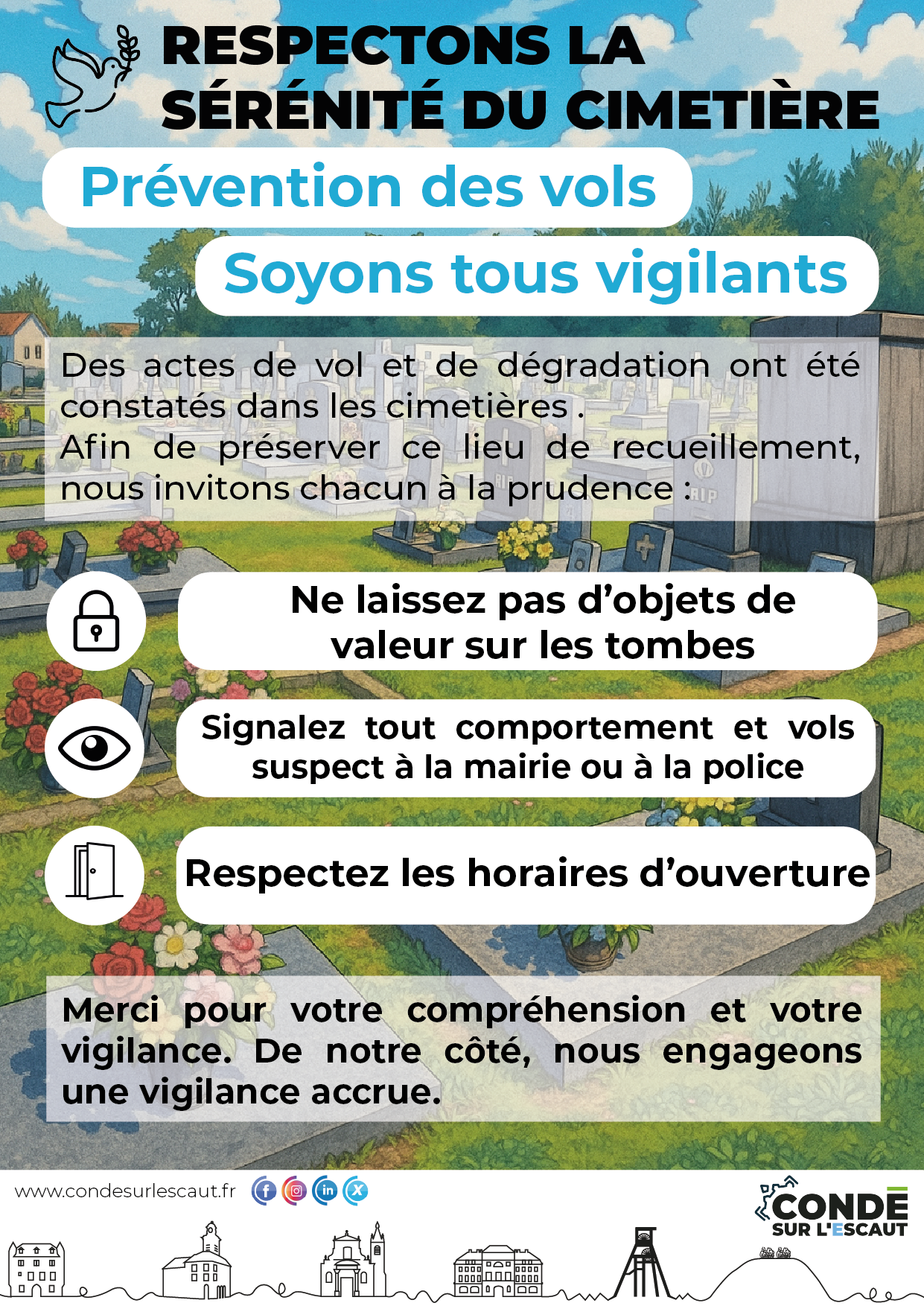 Respectons la sérénité du cimetière